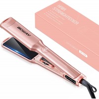 Bcway Hair Straightener, 1.5" Wide Plate Flat Iron for Hair with Adjustable Temperature 250°F-450°F, Digital LCD & PTC Heater, 3D Titanium Floating Plates 2-in-1 Hair Iron for All Hair Types