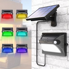 Solar Lights Outdoor, Bcway 7 Colors Changing Dual Motion Detector 180° Sensing [5 Lighting Modes] 12LED 200LM Solar Powered Security Light for Garage Yard Front Door